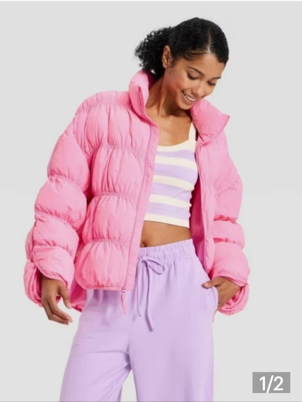 NWOT! Pink  Puffer Jacket . Size M           MAKE OFFER!!